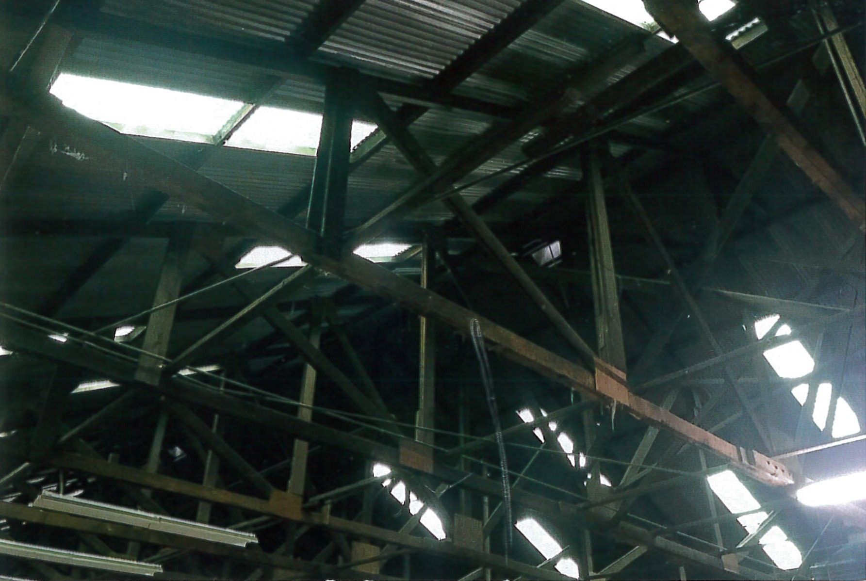 Exposed roof trusses 